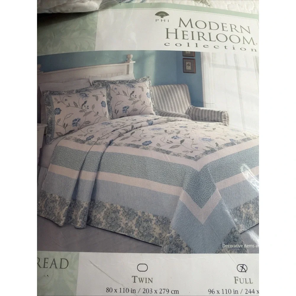 Modern Heirloom Collection Rebecca Bed Spread Matching Pillow Shams Full Bed 3pc